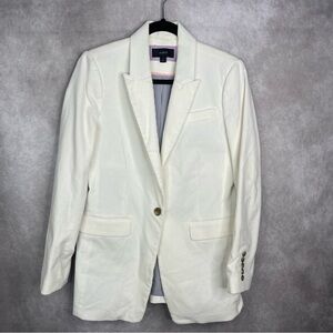 J. Crew Long Parke Blazer Corduroy Jacket In Ivory Women's Size 4